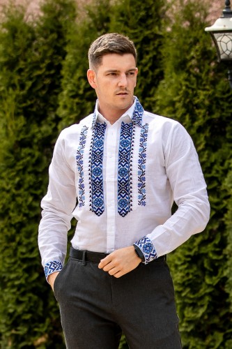 Camasa traditionala Dragan albastru